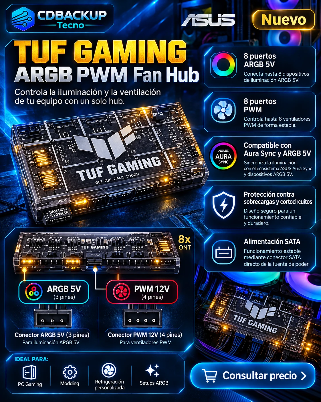 ASUS TUF Gaming ARGB PWM Fan Hub