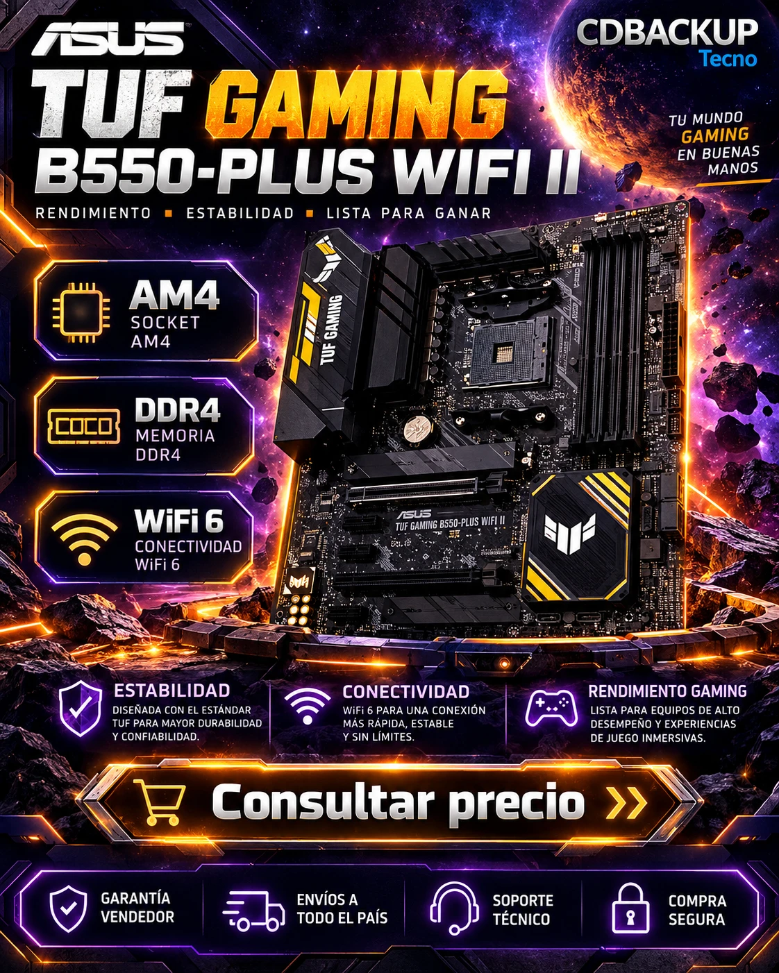 Motherboard ASUS TUF Gaming B550-PLUS WiFi II