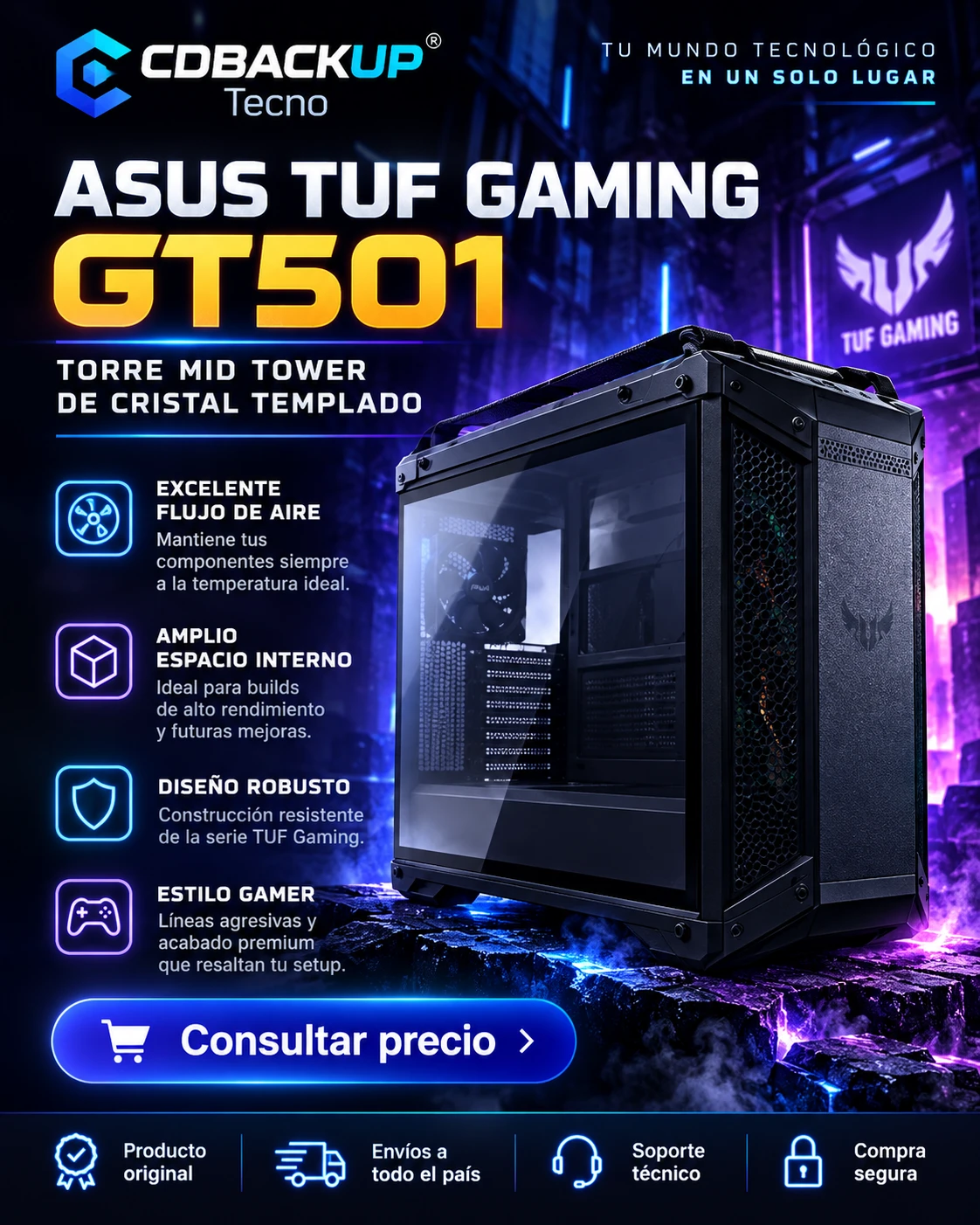 Gabinete ASUS TUF Gaming GT501