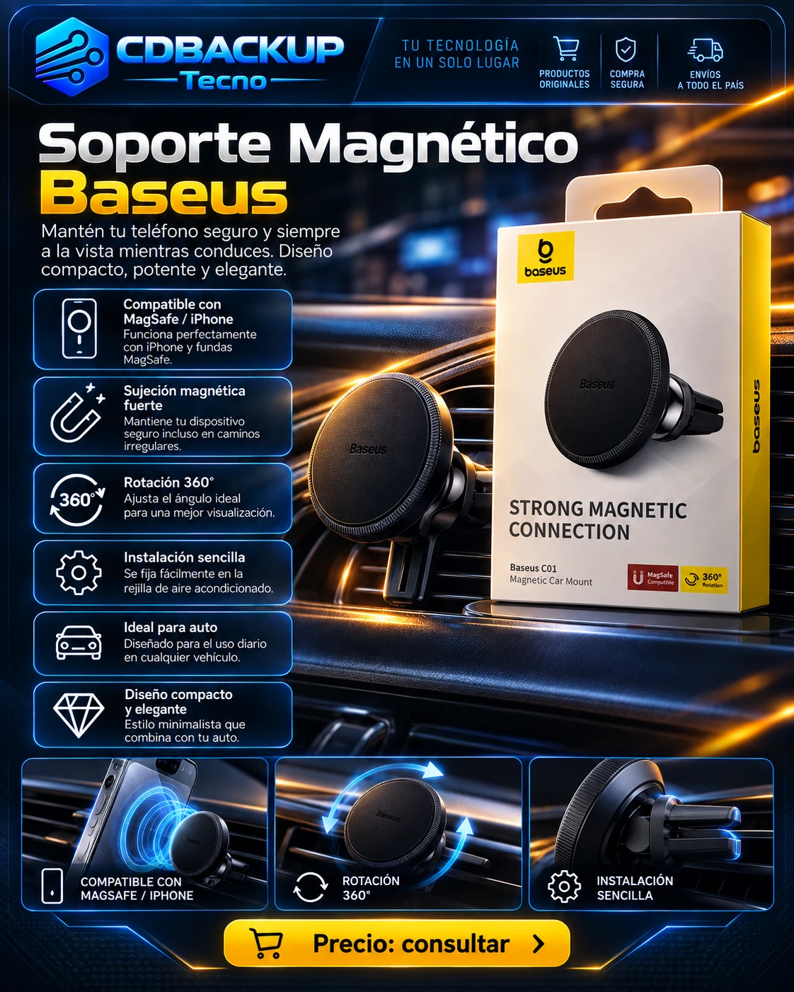 Baseus soporte magnético