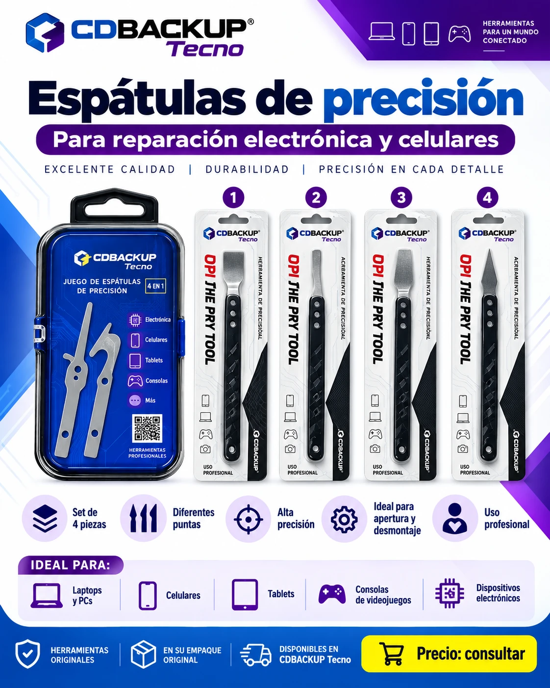 Espátulas de precisión para reparación electrónica
