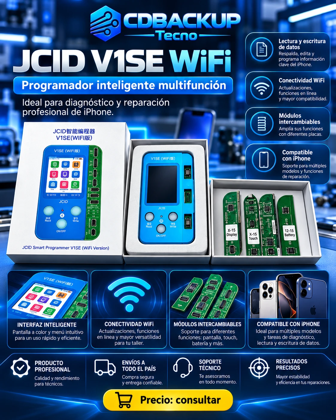 JCID V1SE WiFi programador multifunción iPhone