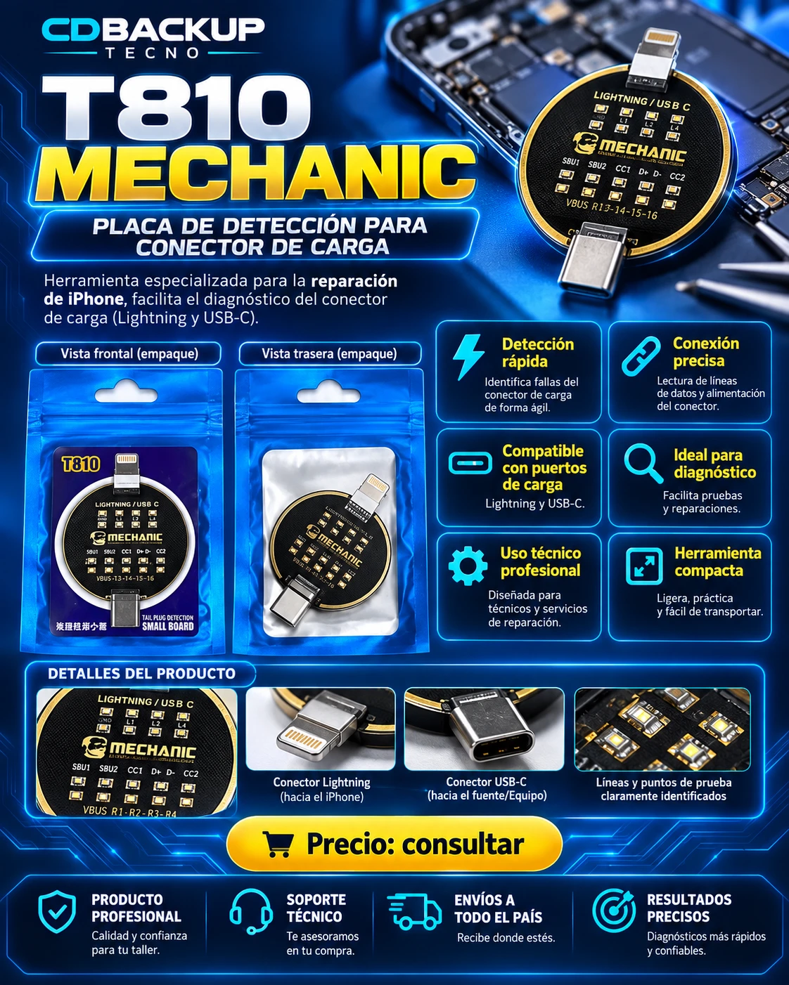 Mechanic T810 Tail Plug Detection Board