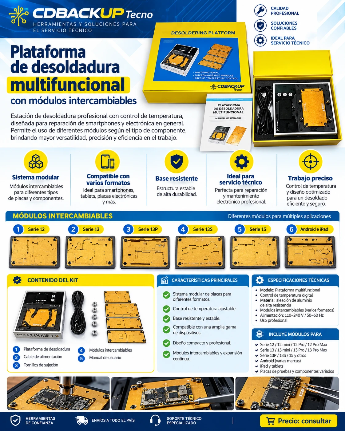 Plataforma de desoldadura multifuncional
