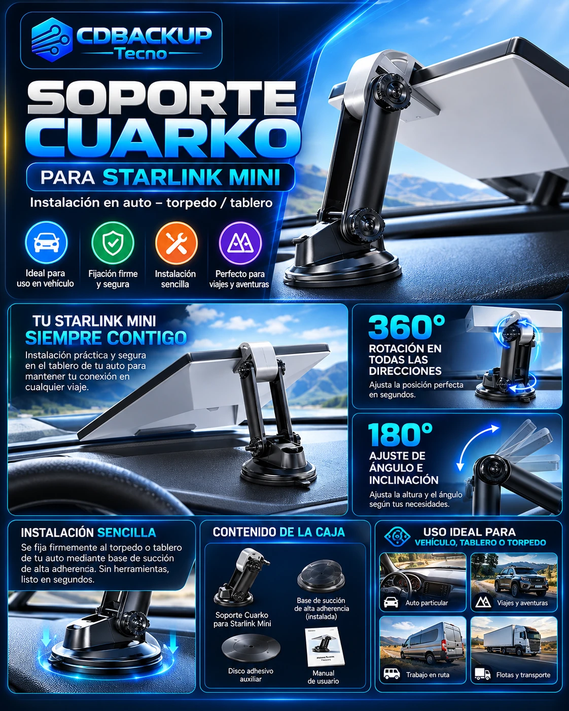 Soporte Cuarko para Starlink Mini