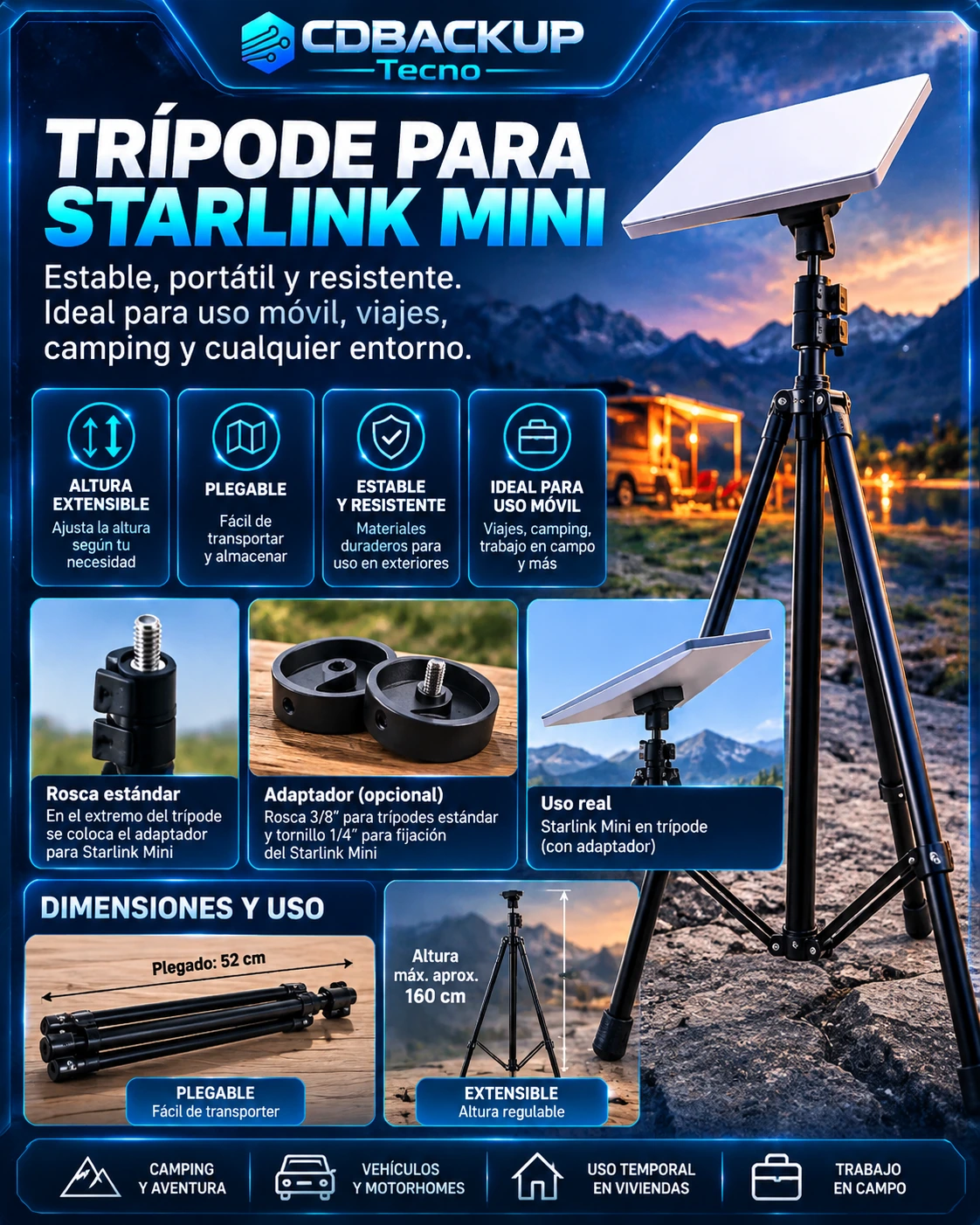 Trípode para Starlink Mini